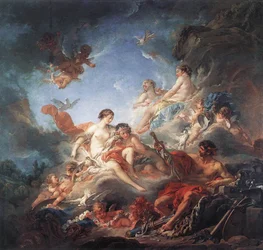 Vulkan überreicht Venus Waffen für Aeneas